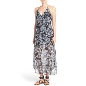 Floral Overlay V-Neck Racerback Maxi Dress Lush